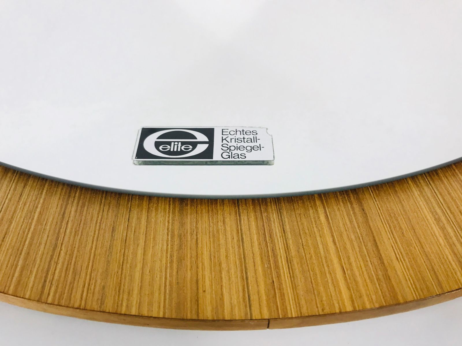 Midcentury German Round Wooden Mirror, Germany, 1960s photo Home Decor