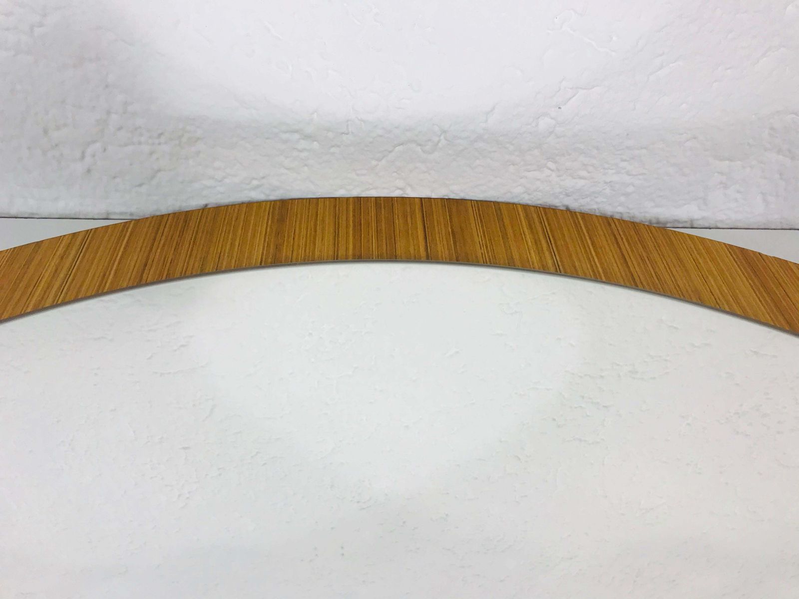 Midcentury German Round Wooden Mirror, Germany, 1960s photo vinterior