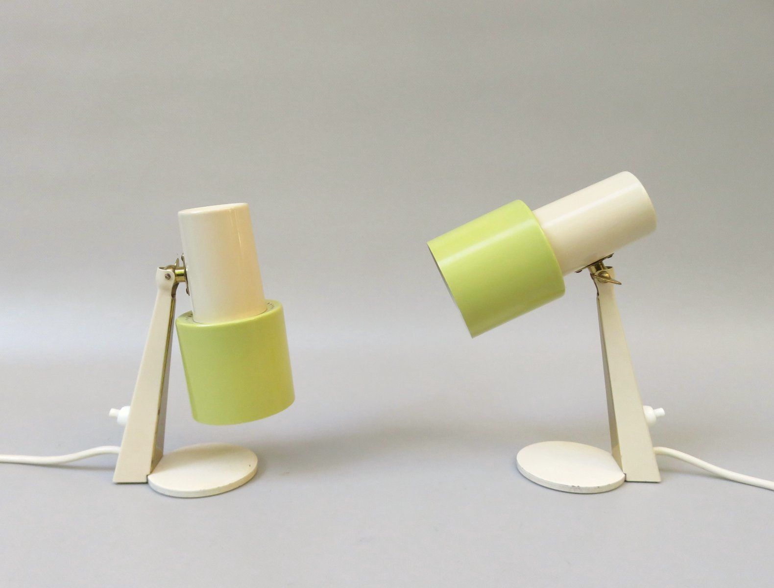 Small Table Lights In Beige And Green Brass 1960s Set Of 2 photo furniture