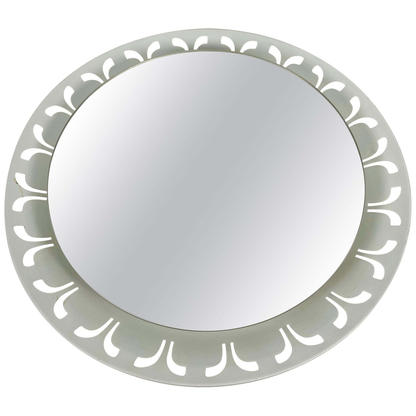 Rare Midcentury Metal Illuminated Mirror By Hillebrand, Germany, 1950s