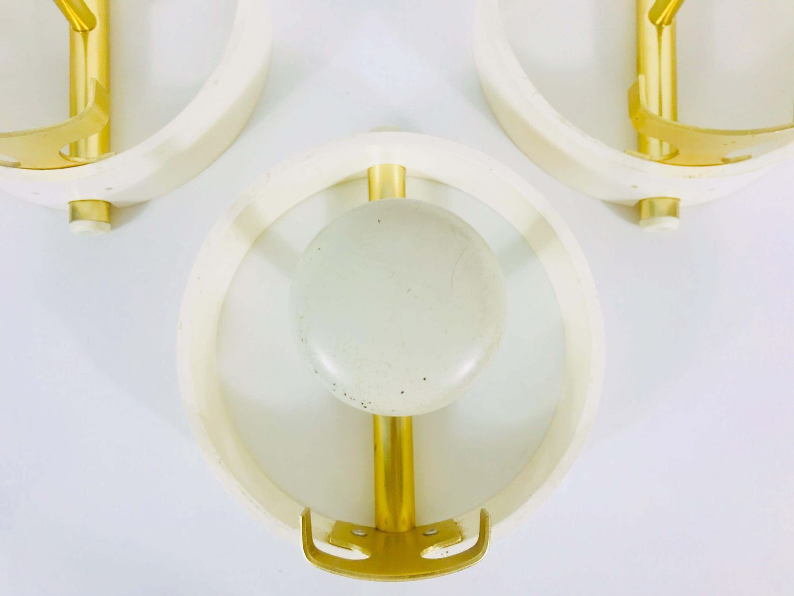 Set Of 3 Large Circular Brass And Metal Coat Racks, Germany, 1960s photo vintage