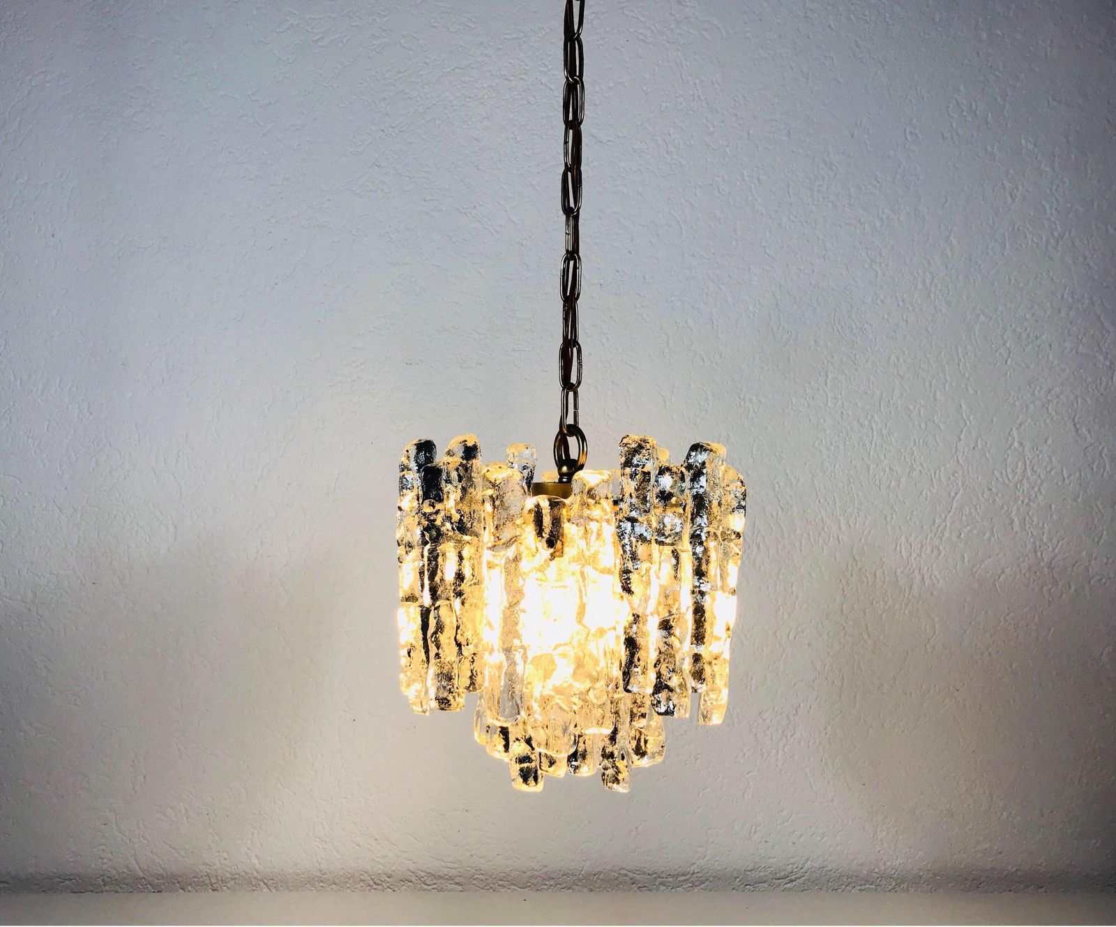 photo furniture Midcentury Ice Crystal Glass Pendant Light Or Chandelier By Kalmar, Circa 1960s