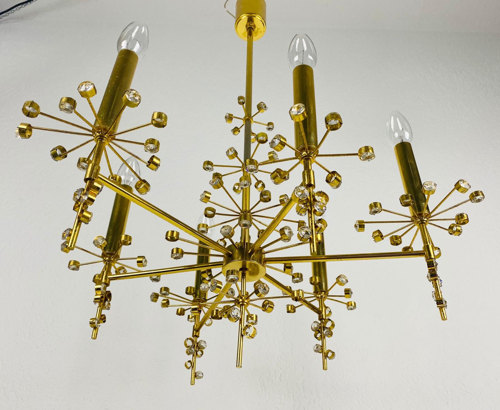 Extraordinary Geometric Crystal Glass Chandelier By Palwa, Germany, 1960s photo 2756.0