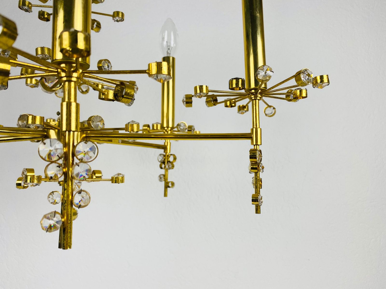 Extraordinary Geometric Crystal Glass Chandelier By Palwa, Germany, 1960s photo vinterior