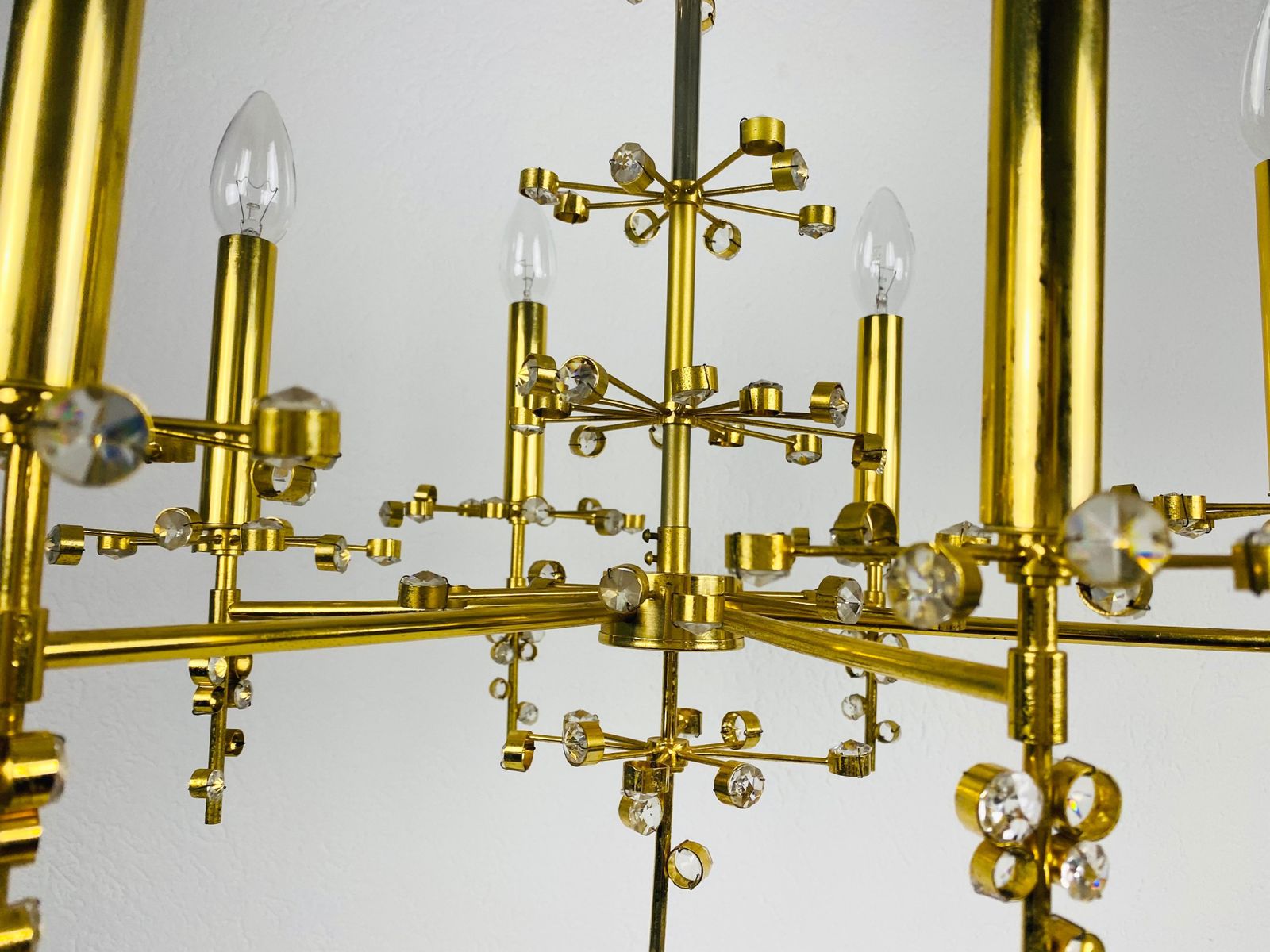 Extraordinary Geometric Crystal Glass Chandelier By Palwa, Germany, 1960s photo buy
