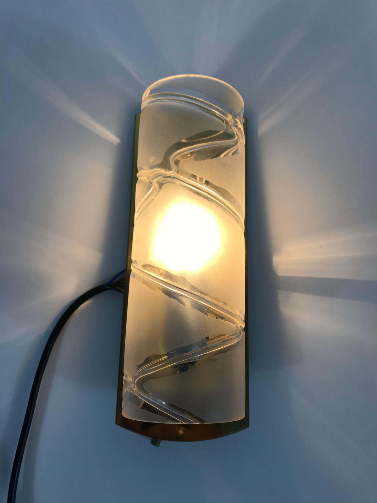 Midcentury Pair Of Brass And Glass Wall Lamps By Doria, 1960s photo furniture