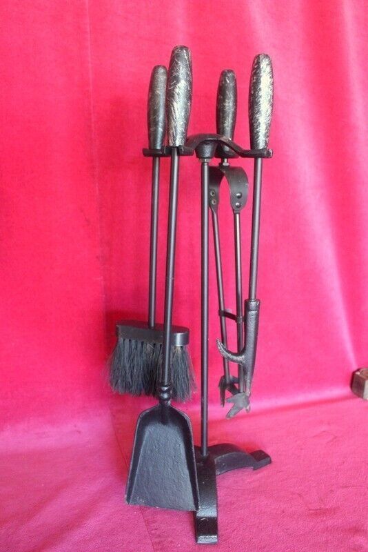 Set Of Companion Set Black Fireplace 5 Pieces Used Once photo furniture