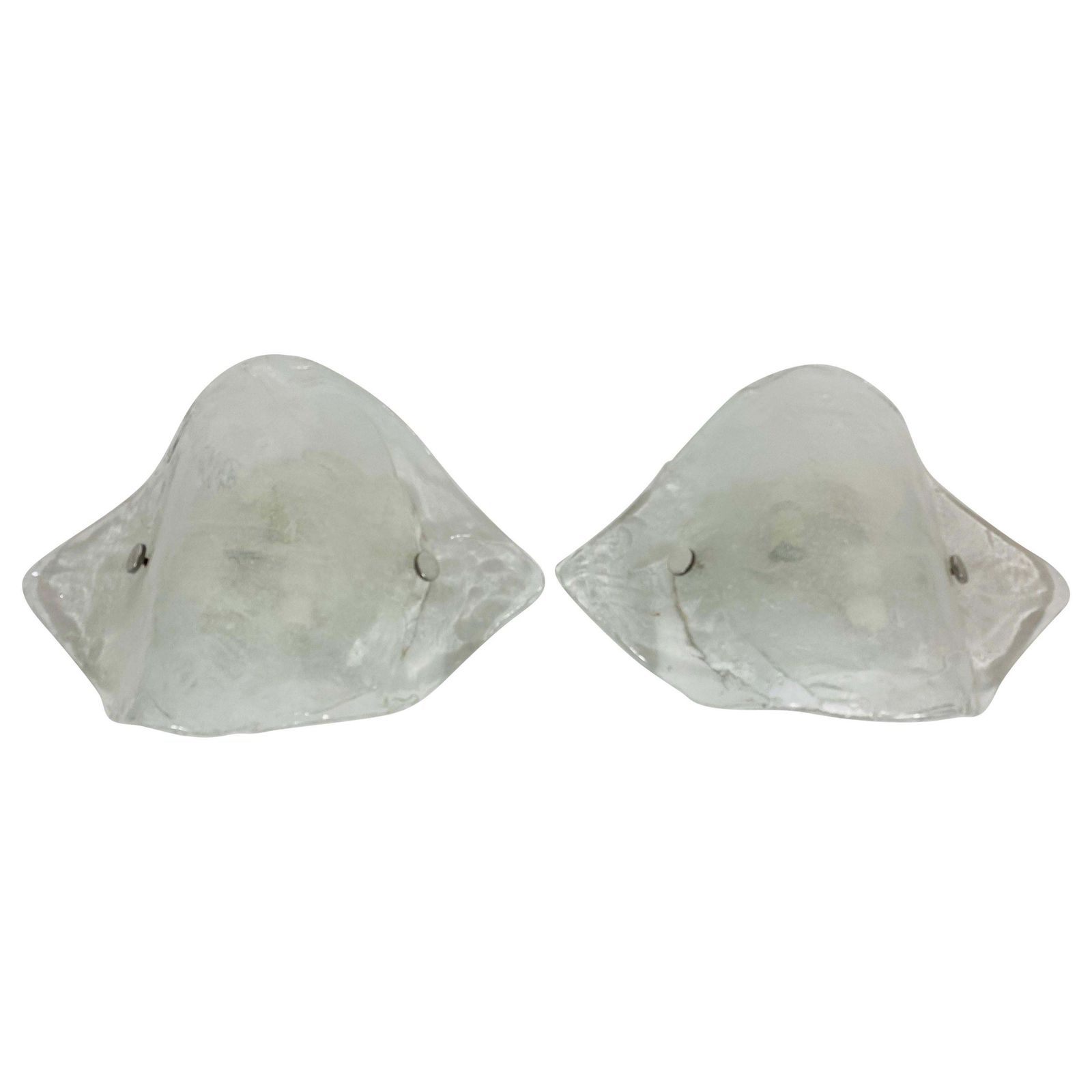 Rare Frosted Ice Glass Wall Lamp By Carlo Nason For Kalmar, Austria, 1960s