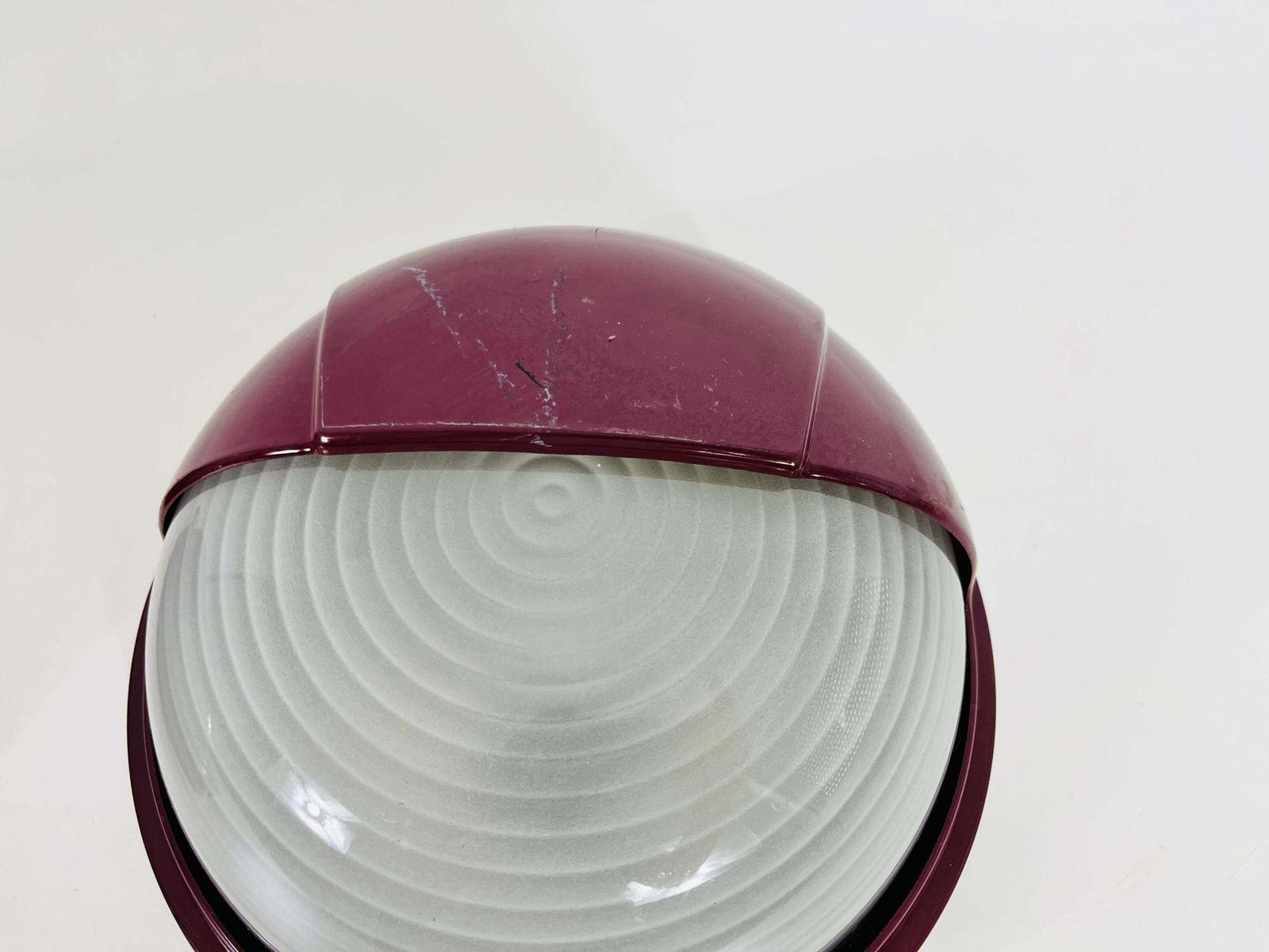 photo for sale Pair Of Midcentury Metal And Glass Wall Lamps, Italy, 1960s