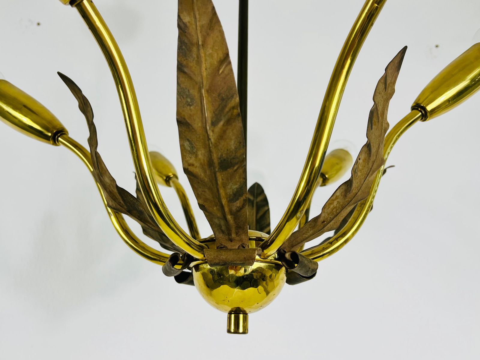 Midcentury Brass 8 Arm Sputnik Chandelier By Vereinigte Werkstätte, 1960s photo 1879.0