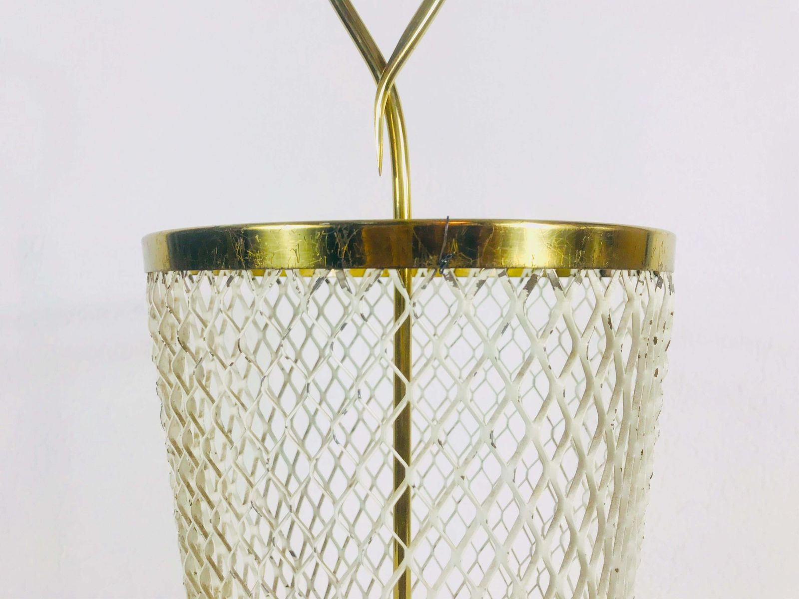 Exceptional Midcentury Brass And Aluminium Umbrella Stand, Germany, 1960s photo vinterior