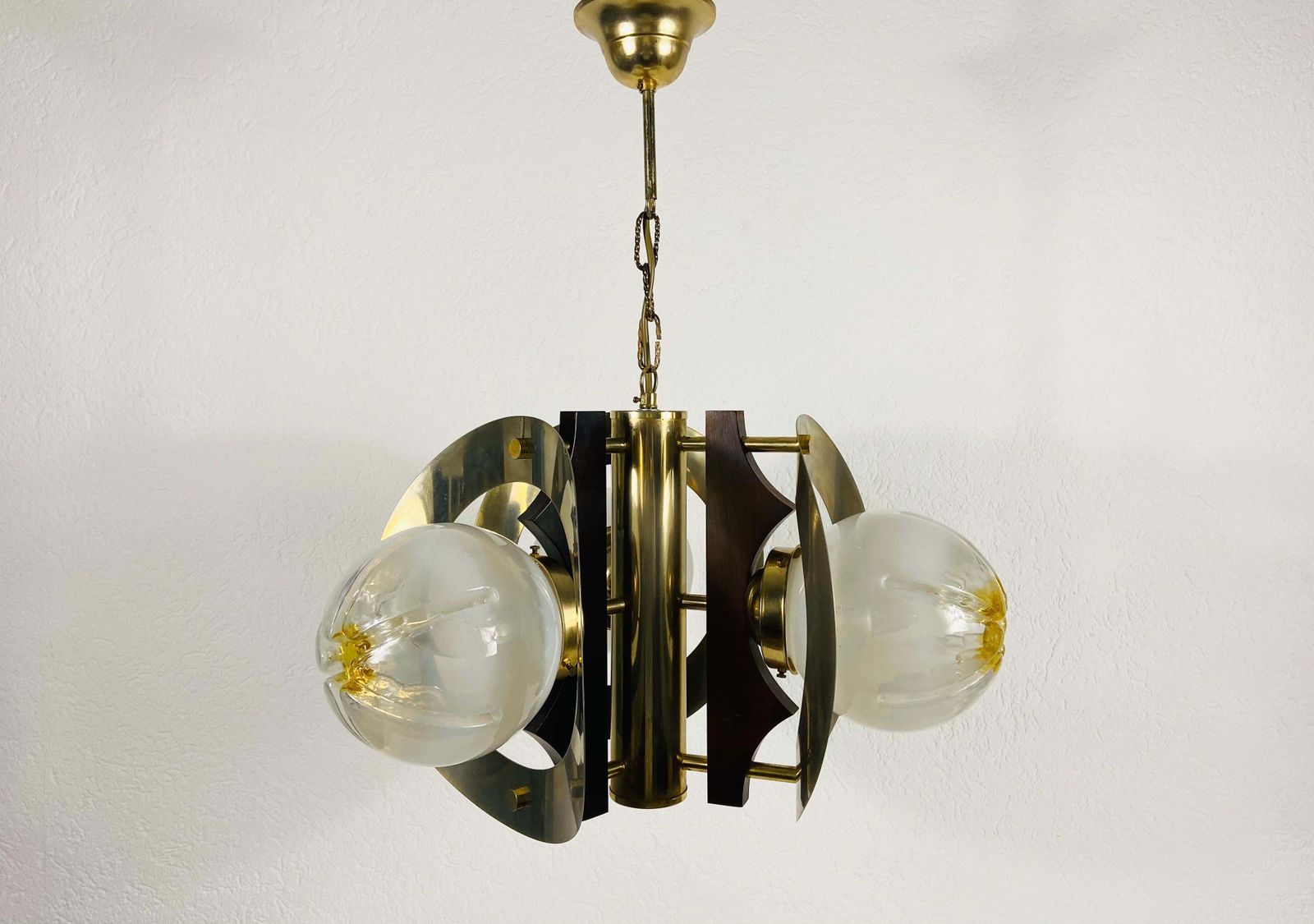Extraordinary Aluminium And Murano Glass Ceiling Light By Mazegga, 1970s, Italy photo for sale