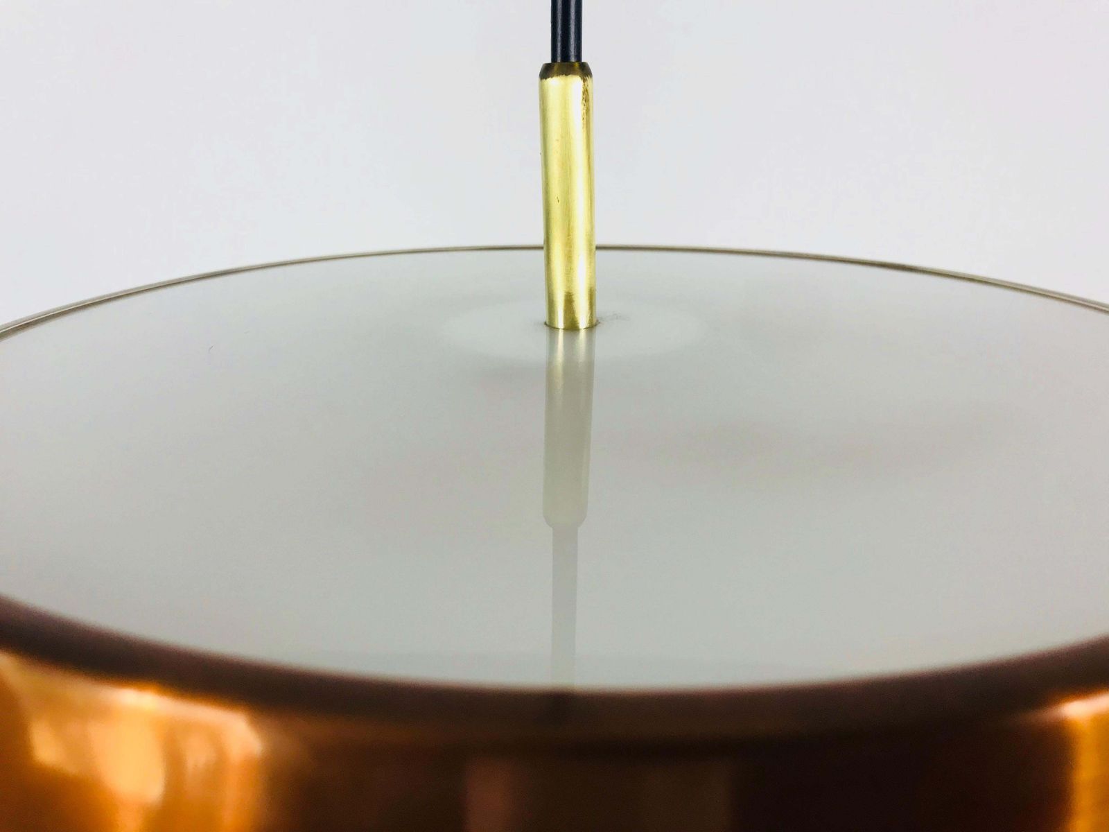 Copper And Black Saturn Pendant Lamp By Jo Hammerborg For Fog & Mørup, 1960s photo vintage