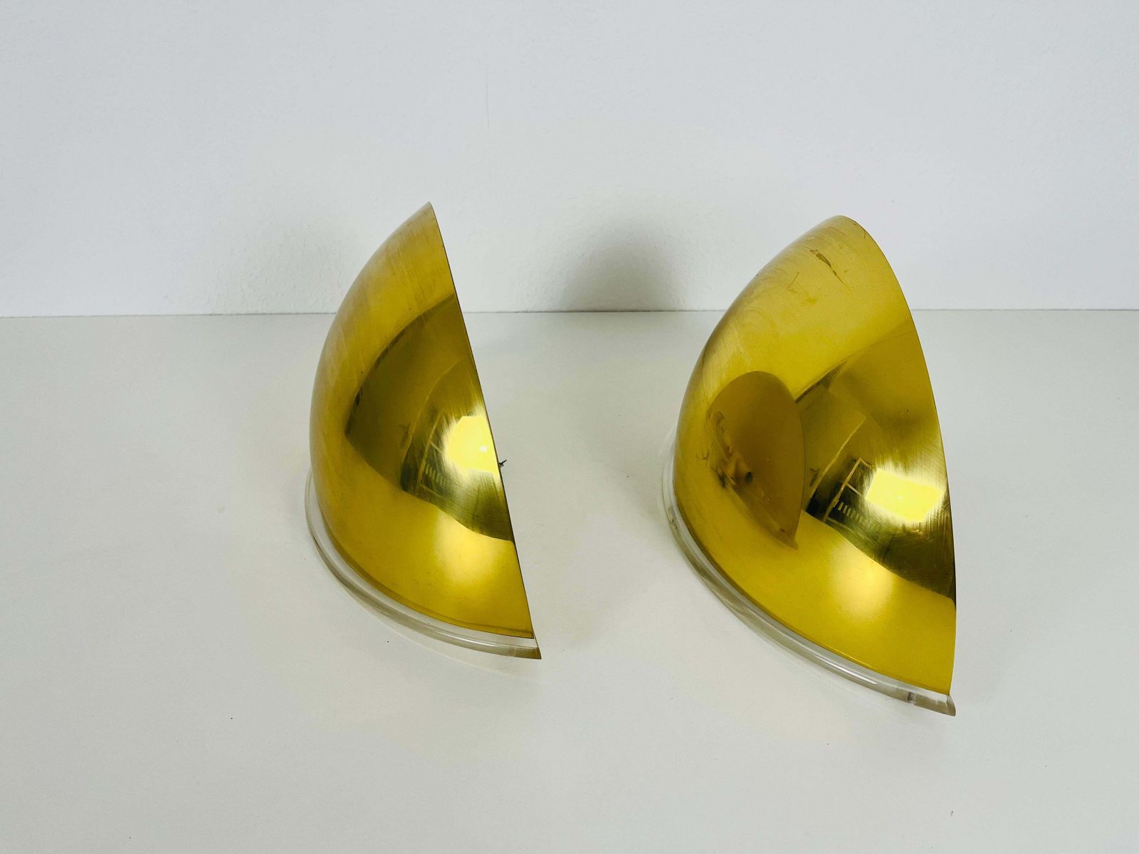 Pair Of Florian Schulz Midcentury Brass Wall Lamps, 1970s photo furniture