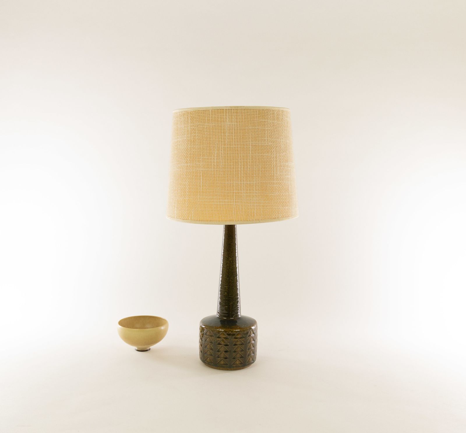 Olive And Amber Dl/35 Table Lamp By Linnemann Schmidt For Palshus, 1960s photo furniture