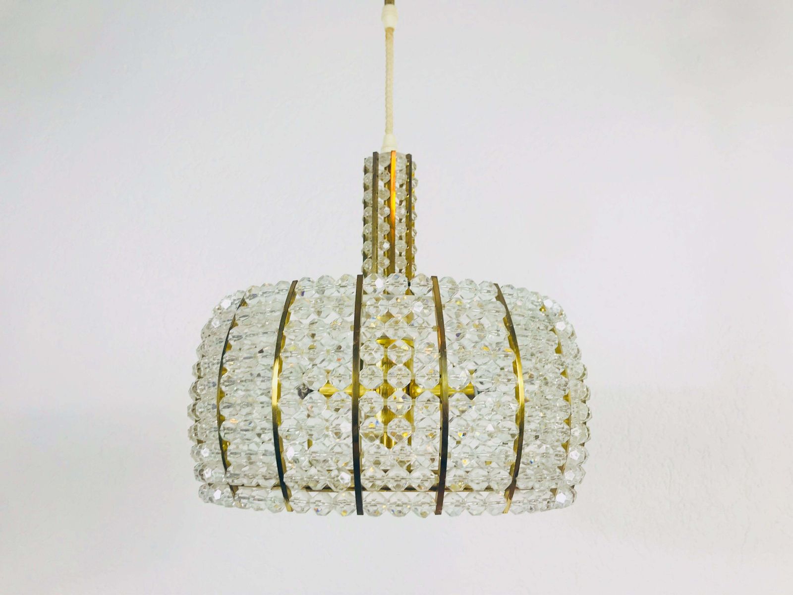 Midcentury Brass Chandelier By Emil Stejnar For Rupert Nikoll 1960s photo for sale
