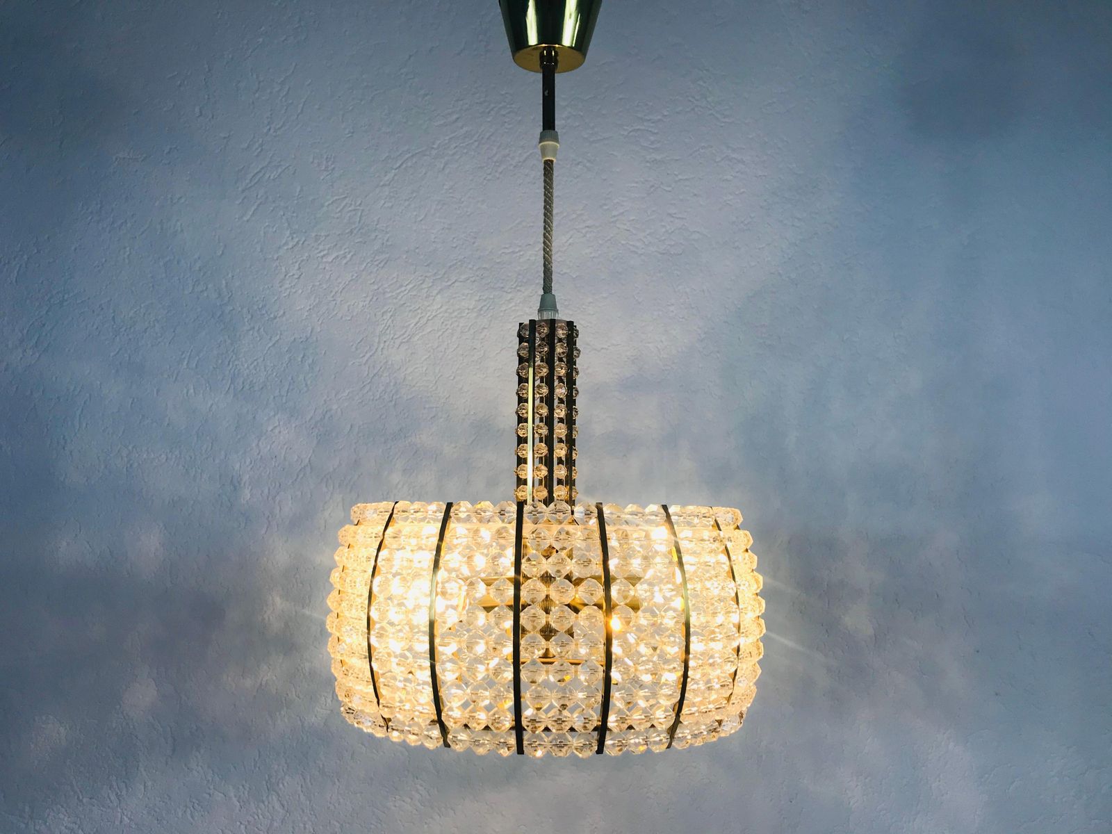 photo for sale Midcentury Brass Chandelier By Emil Stejnar For Rupert Nikoll 1960s