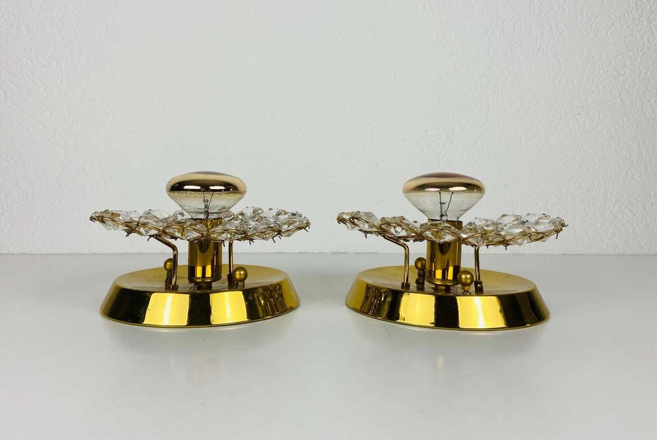 photo furniture Pair Of Crystal Glass Sconces By Palwa, Germany, 1960s