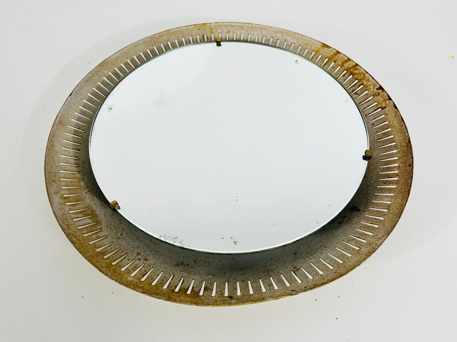 Rare Midcentury Metal Illuminated Mirror By Hillebrand, Germany, 1950s photo buy