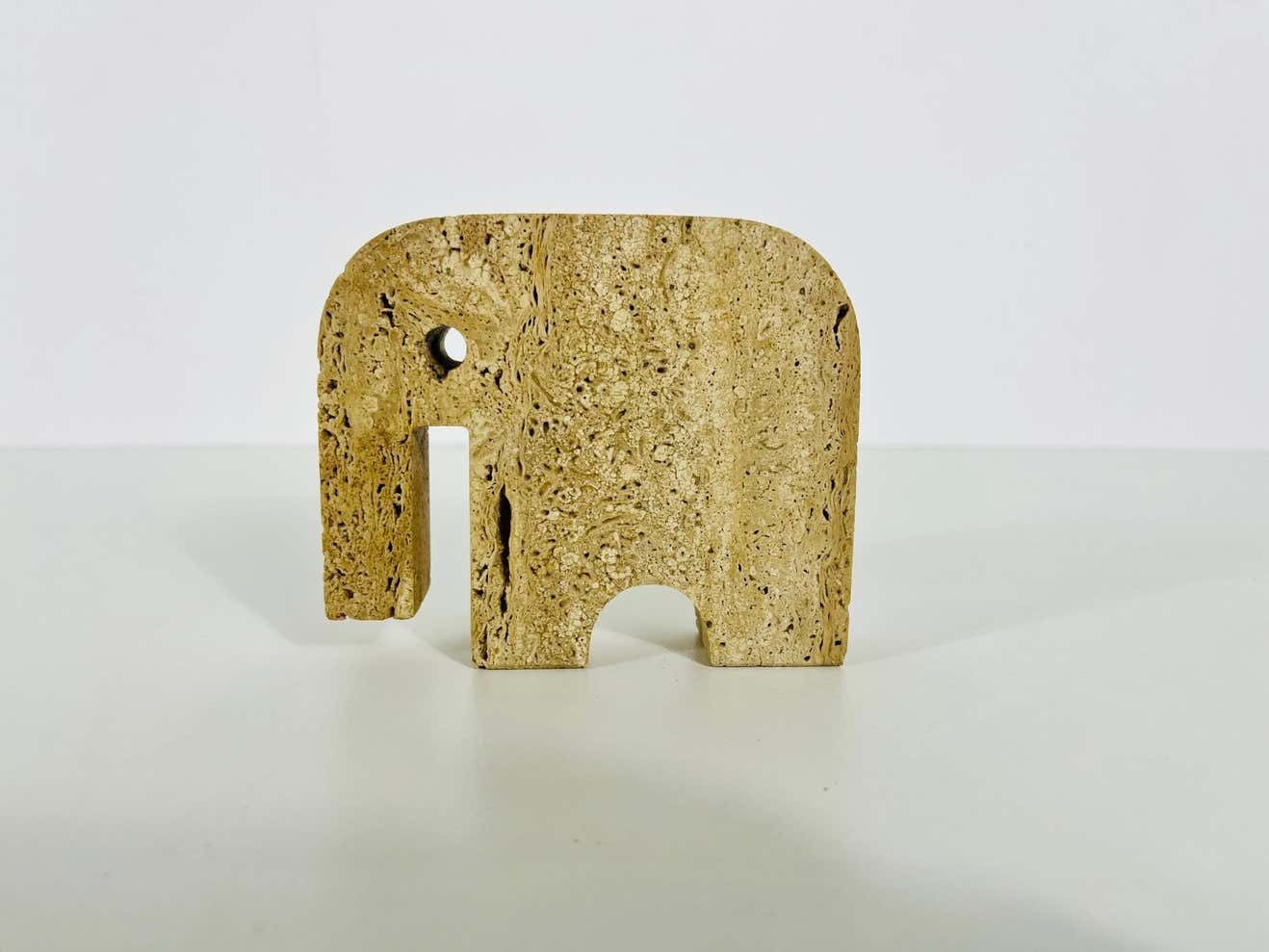 Italian Travertine Sculpture Elephant By Fratelli Mannelli, Italy, 1970s photo Art