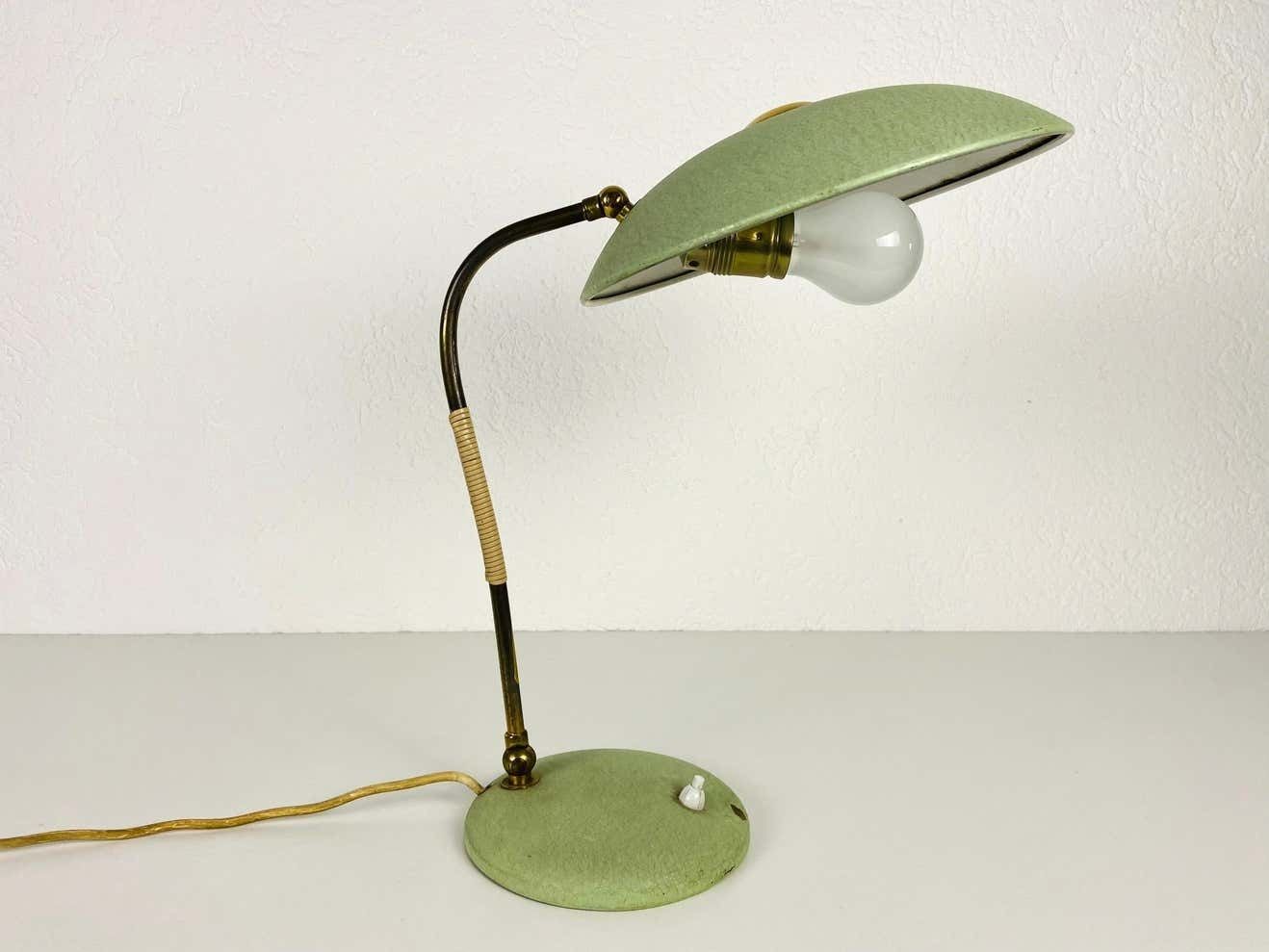 Green Italian Table Lamp In The Style Of Stilnovo, 1960s, Italy photo Lighting