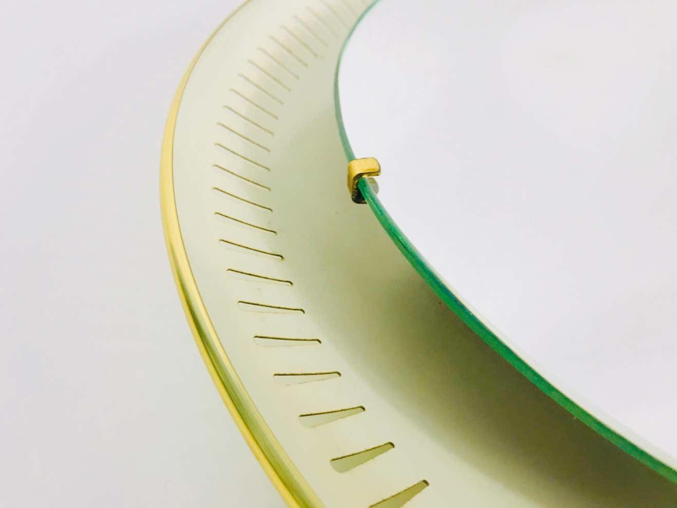 Rare Midcentury Metal Illuminated Mirror By Hillebrand, Germany, 1950s photo vintage