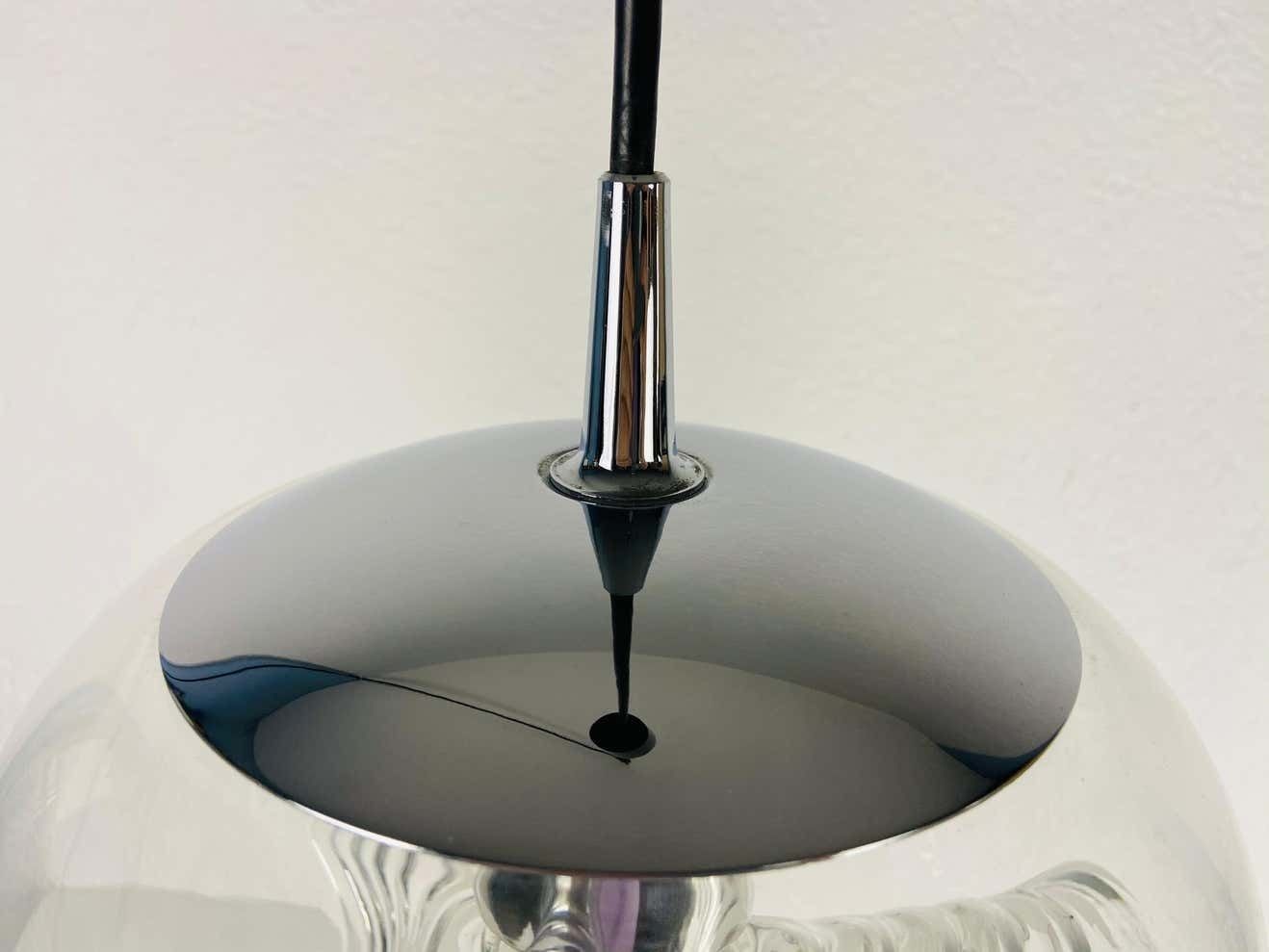 Transparent Glass Pendant Lamp By Koch & Lowy For Peill And Putzler, 1960 photo buy