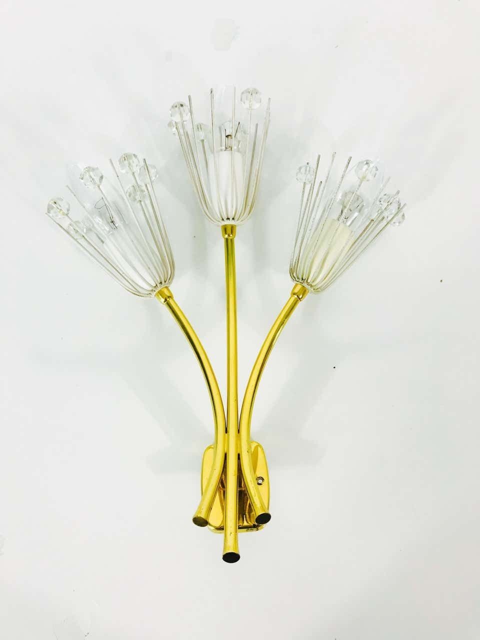 Pair Of Midcentury Brass Sconces By Emil Stejnar For Rupert Nikoll, 1960s photo for sale