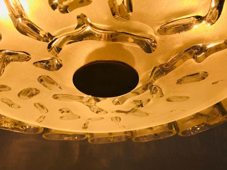 Doria Two Tier Midcentury Crystal Ice Glass Circular Chandelier, 1960s photo buy