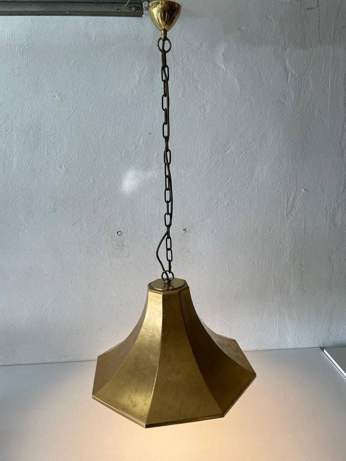 Exclusive Gold Ceramic German Pendant Lamp By Licht+Wohnen, Karlsruhe, 1970s, Germany photo Lighting