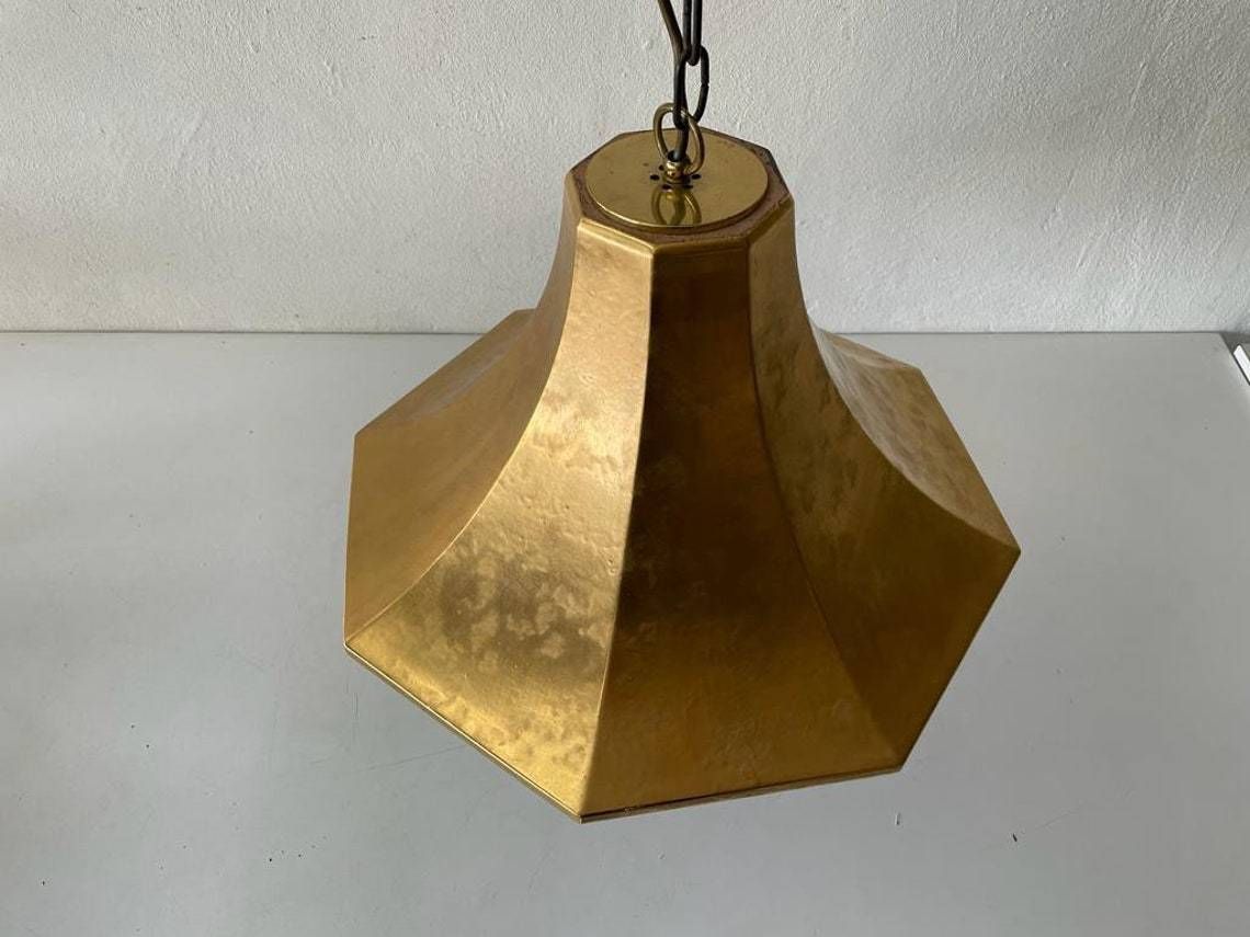 Exclusive Gold Ceramic German Pendant Lamp By Licht+Wohnen, Karlsruhe, 1970s, Germany photo buy