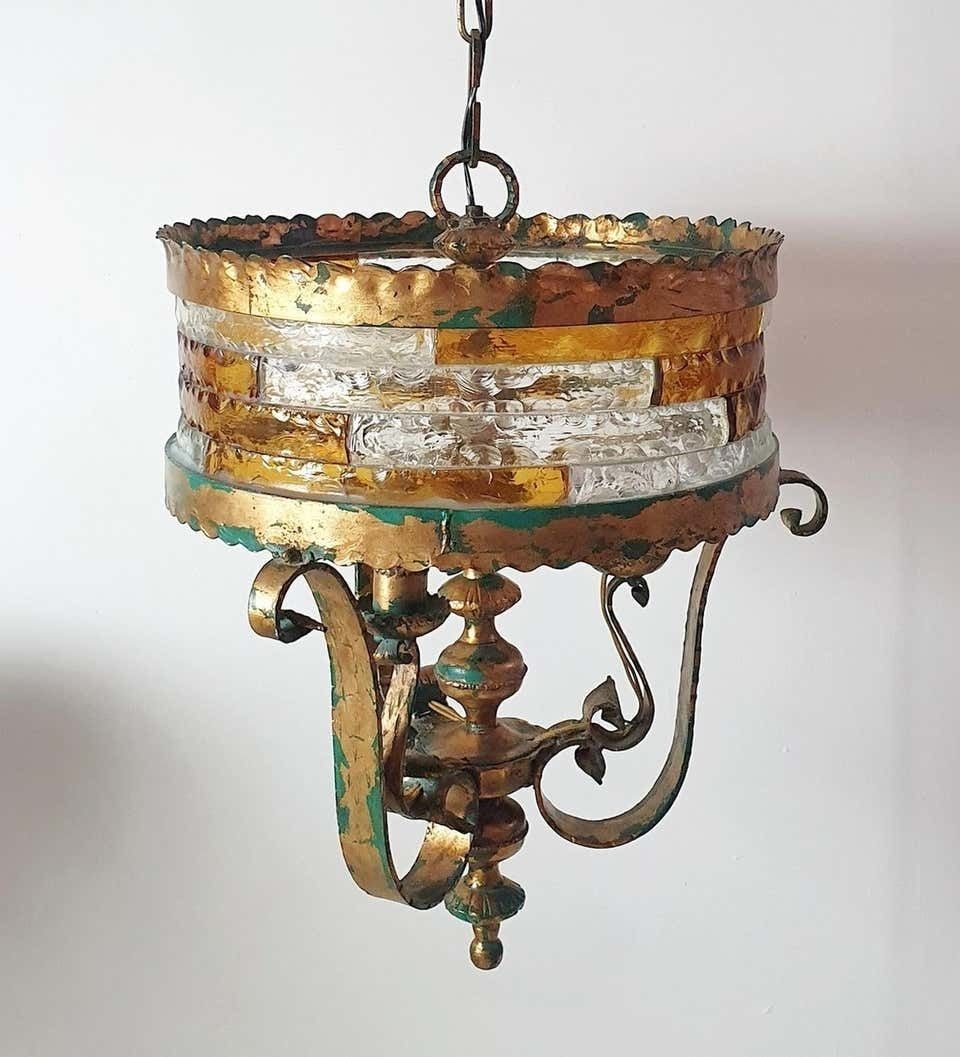 Large Brutalist Pendant Attributed To Longobard Italy photo vintage