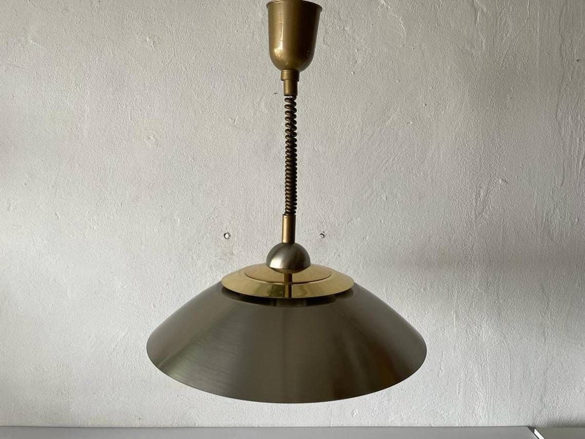 Chrome And Gold Metal Pendant Lamp By Tz, 1970s, Germany