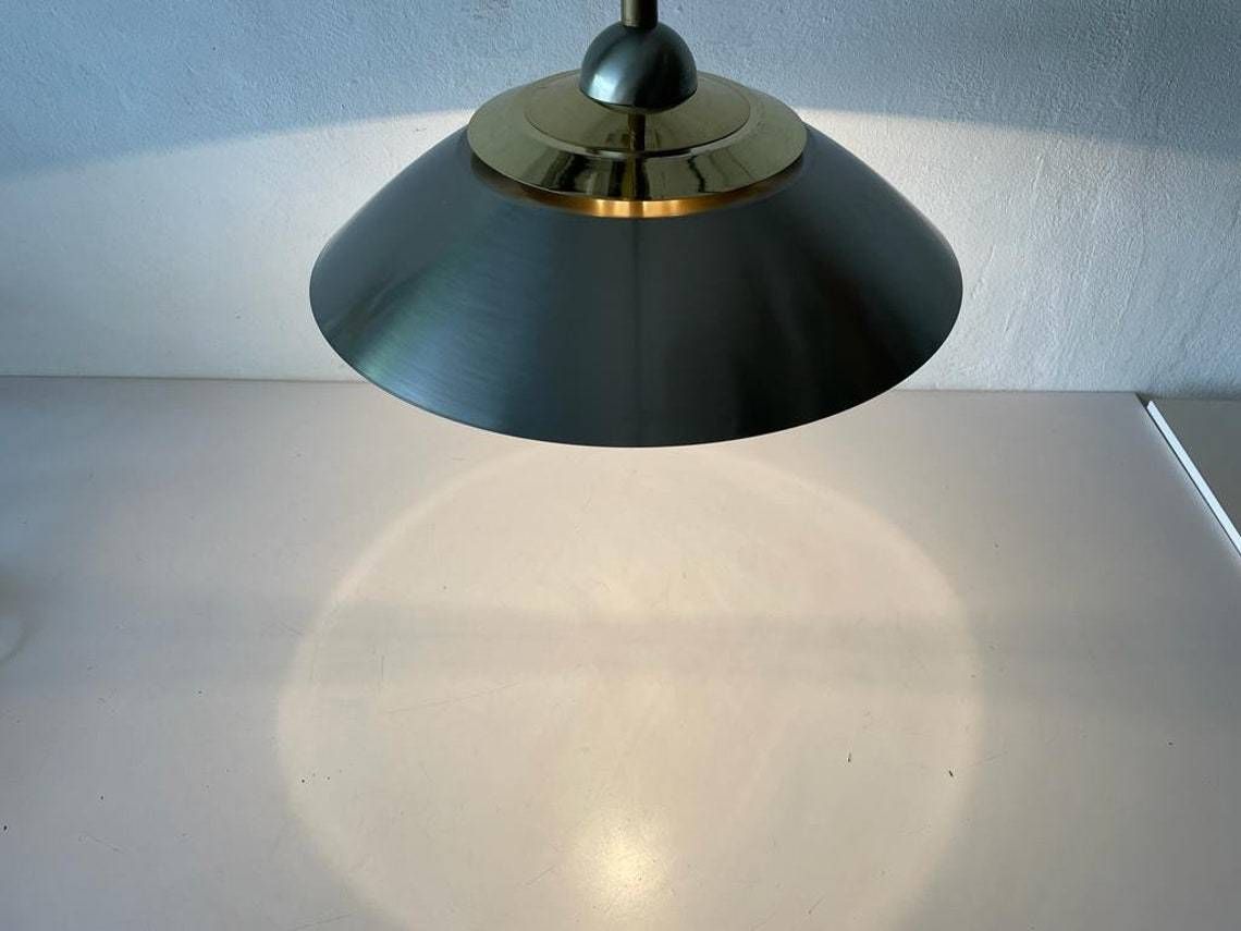 Chrome And Gold Metal Pendant Lamp By Tz, 1970s, Germany photo vinterior