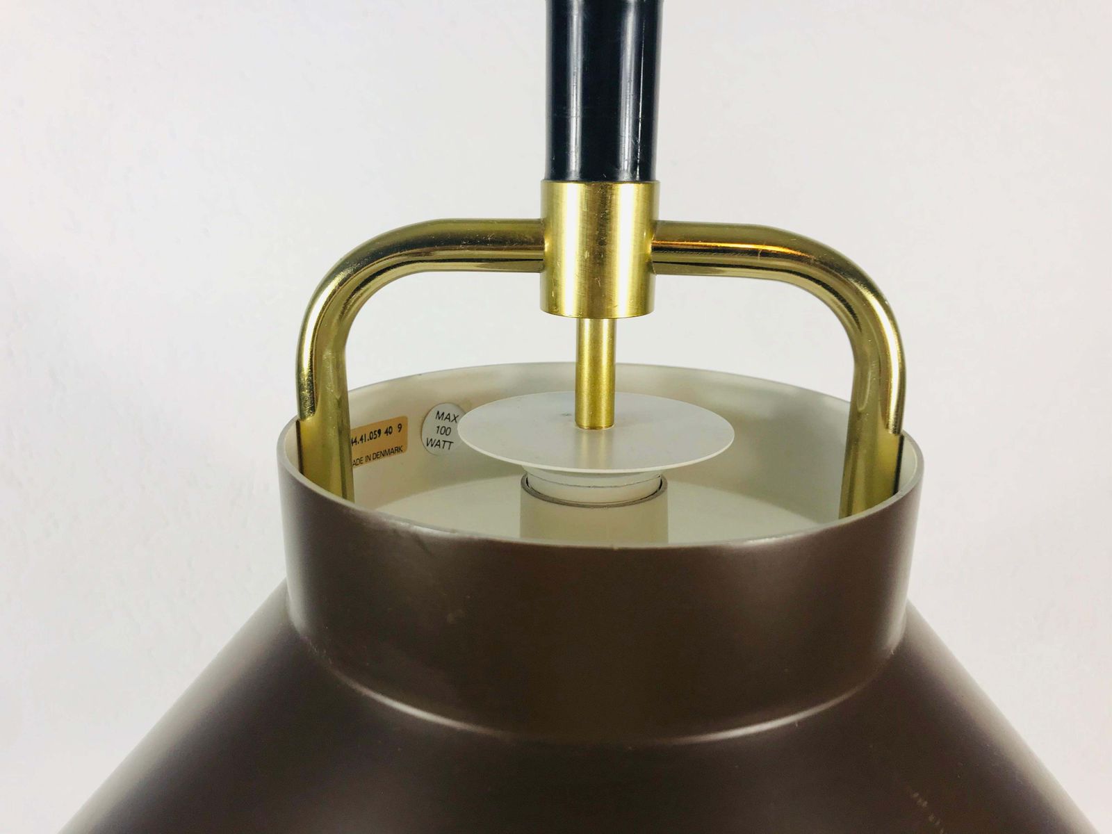 Brown Metal And Brass Pendant Lamp By Jo Hammerborg For Fog And Mørup 1970s photo vinterior