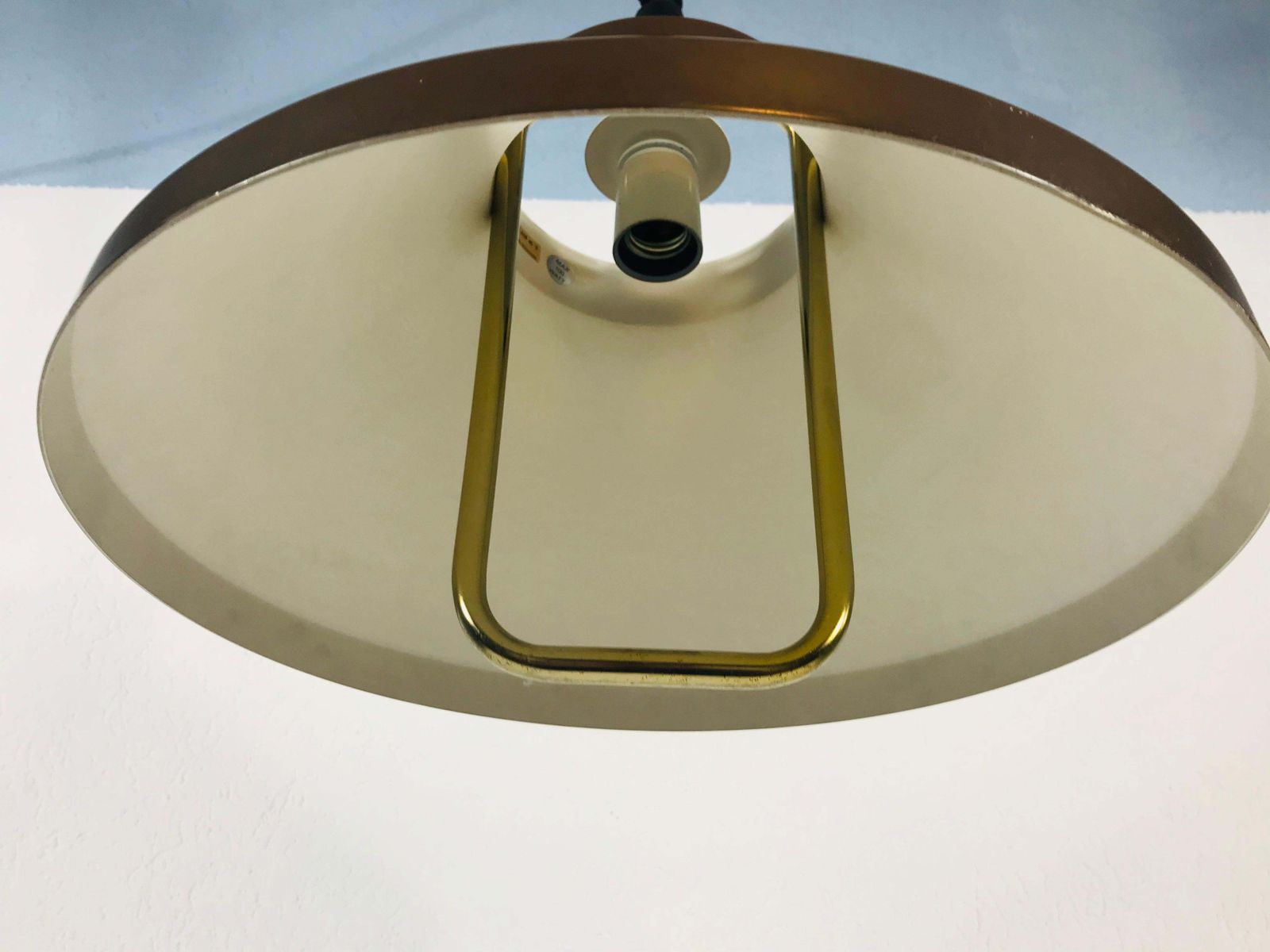 Brown Metal And Brass Pendant Lamp By Jo Hammerborg For Fog And Mørup 1970s photo buy