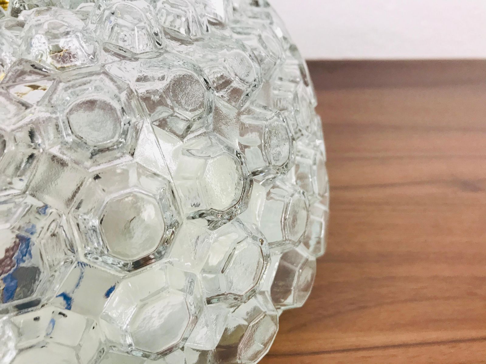 Crystal Glass Round Flush Mount By Glashütte Limburg 1960s Germany photo 432.0