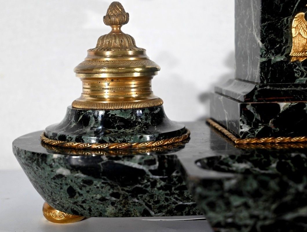 Home Decor Rare Office Necessary In Marble And Bronze, Empire Style   2nd Half Of The 19th Century photo