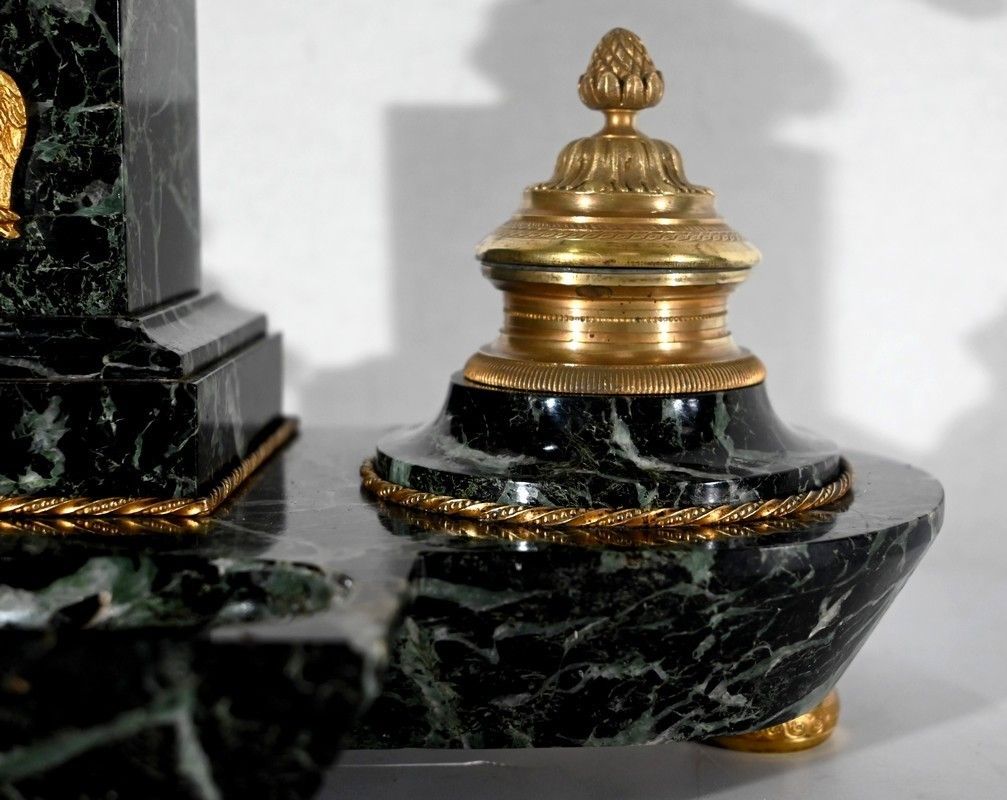 6201.63 Rare Office Necessary In Marble And Bronze, Empire Style   2nd Half Of The 19th Century photo