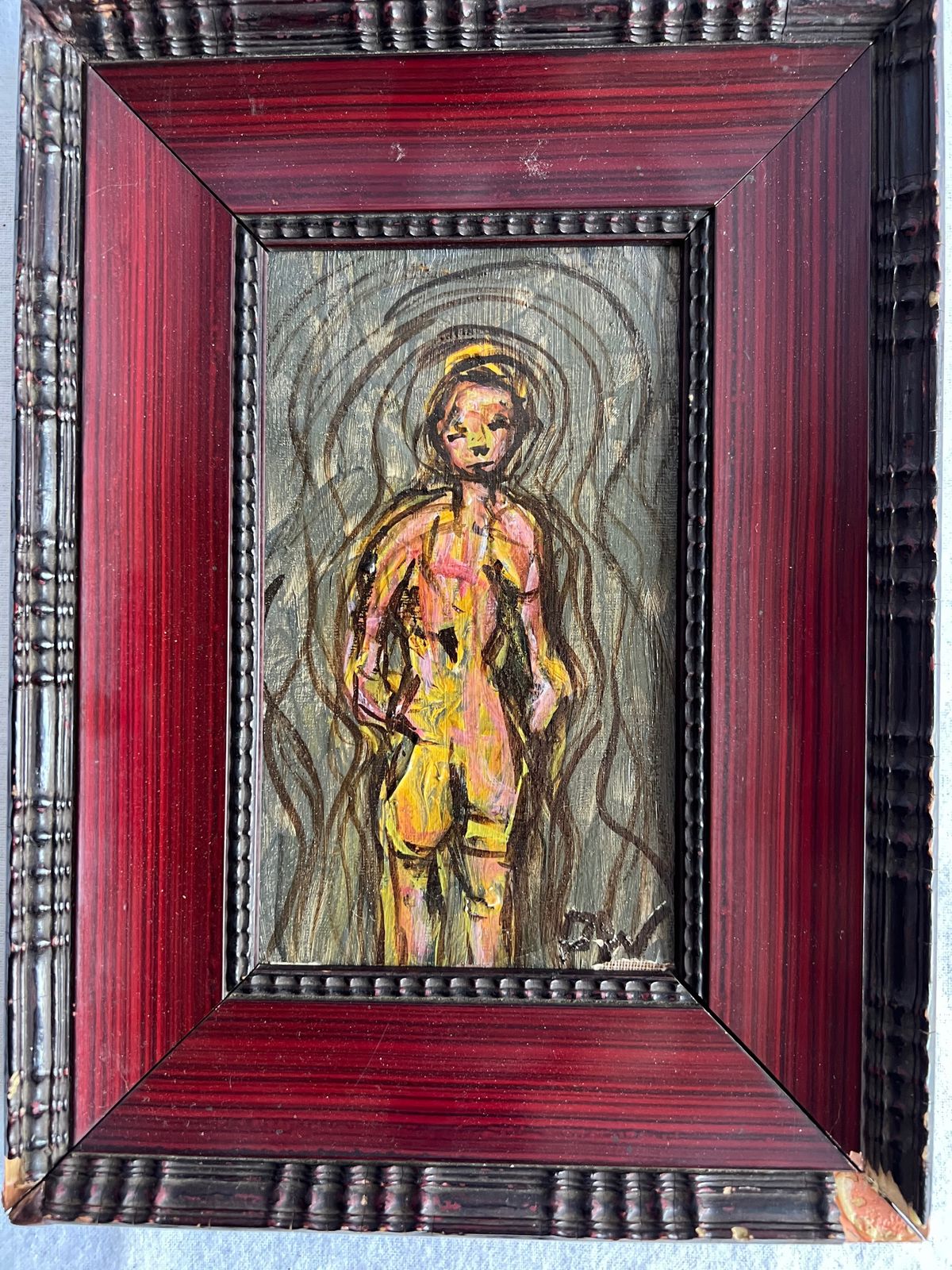 An Early Surrealist Oil On Canvas Depicting A Figure, Initialed P.W