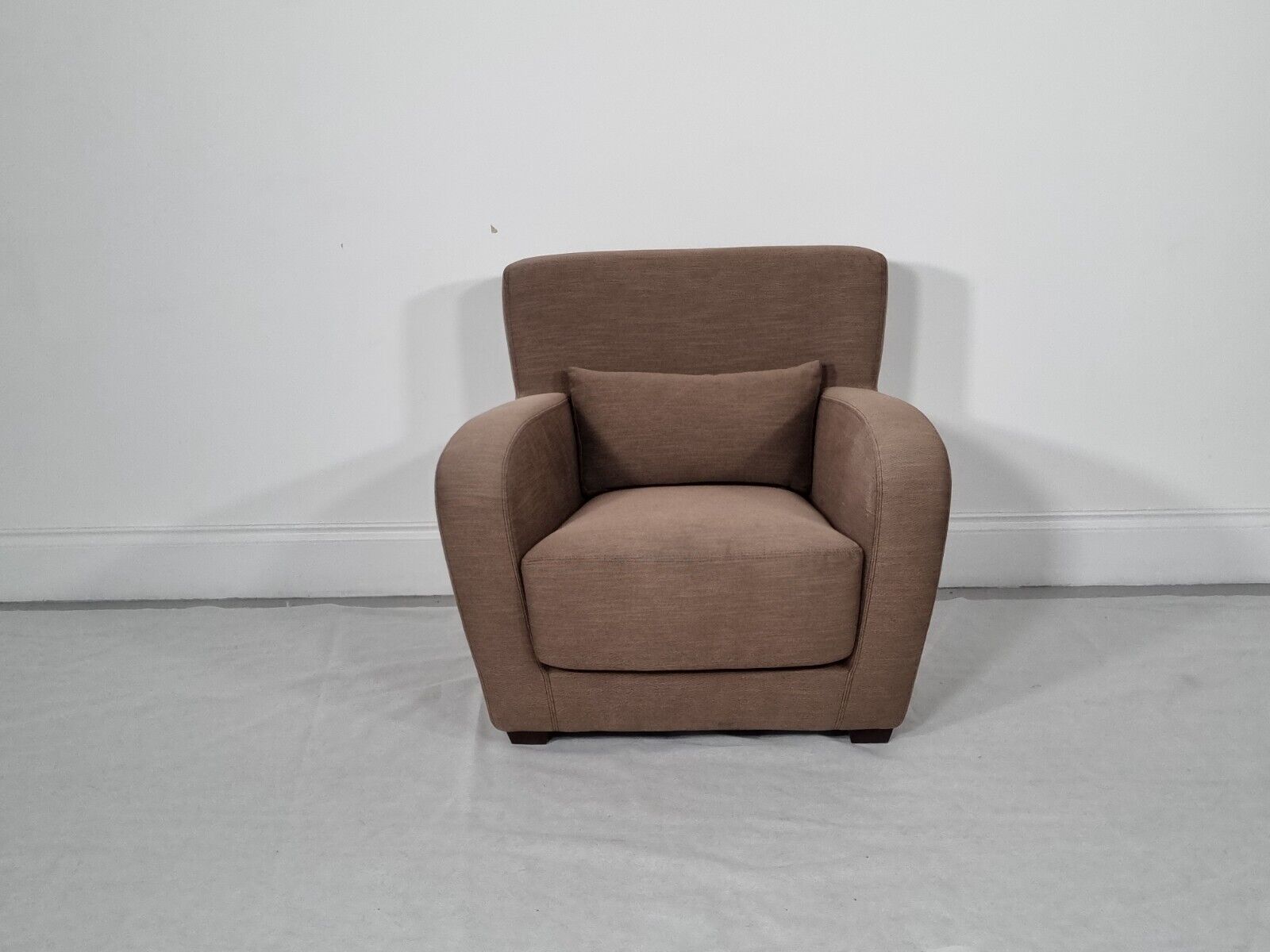 Ligne Roset Lounge Chair In Flecked Weave In Tobacco photo furniture