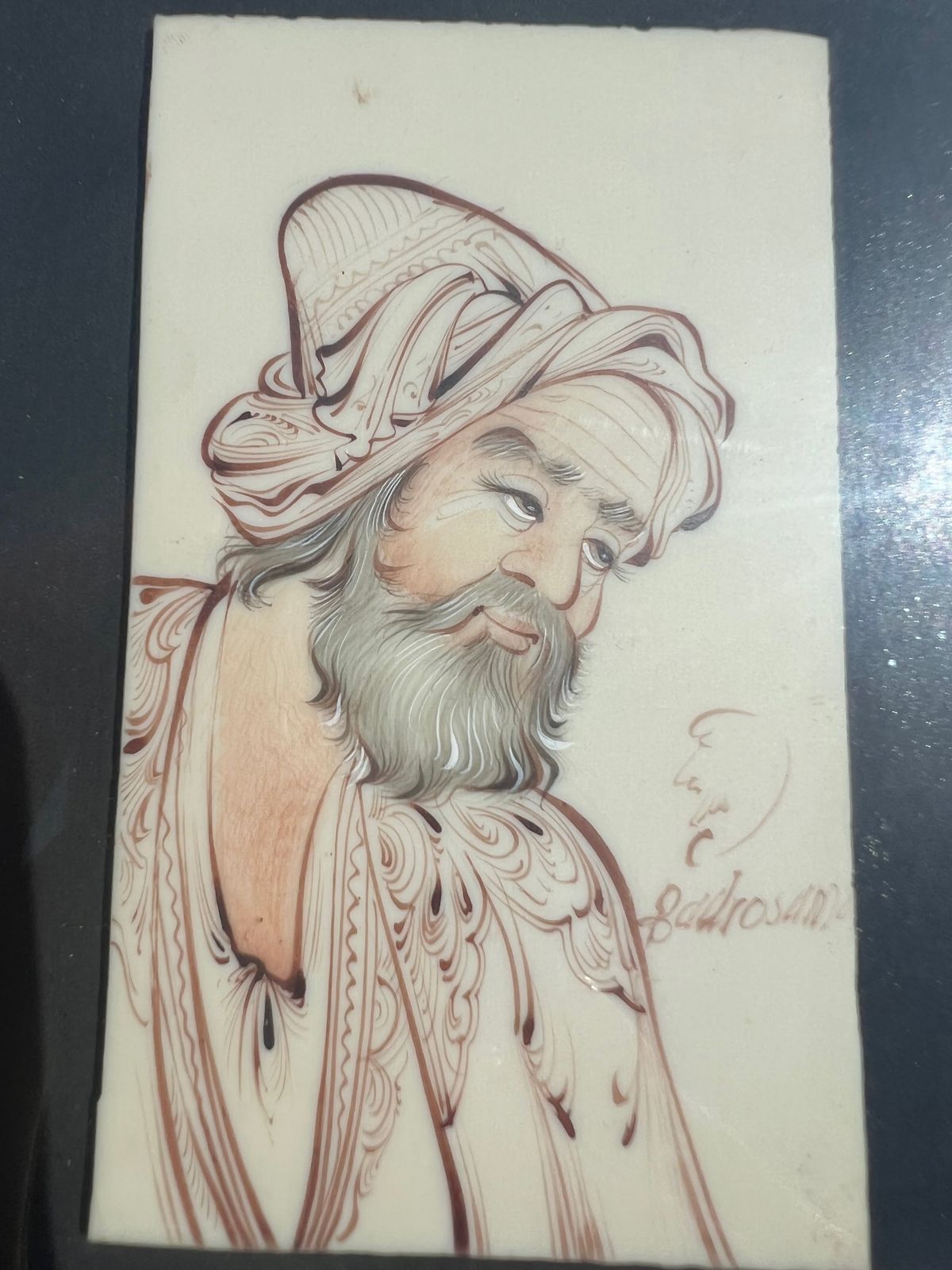 Portraits On Ivory Of Middle Eastern Gentleman By Reza Badrossma photo furniture