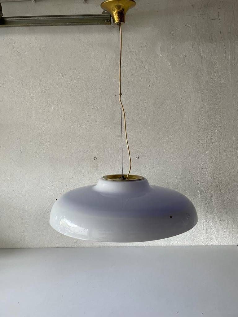 Italian Ufo Design Blue & White Plexiglass Xxl Pendant Lamp, 1970s, Italy photo Lighting