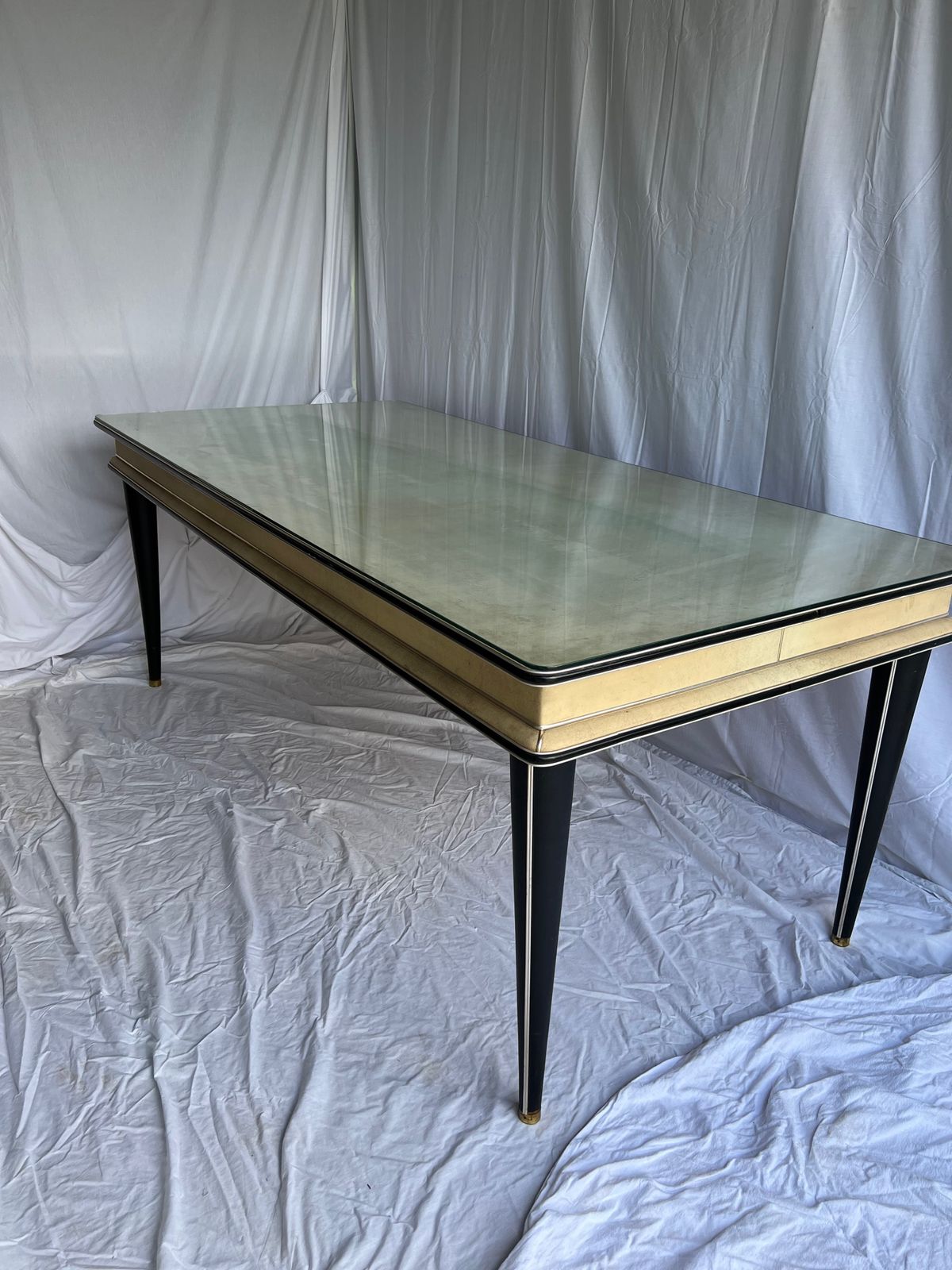 Vintage Italian Umberto Mascagni Formica Table With Plate Glass Cover And Five Chairs photo furniture