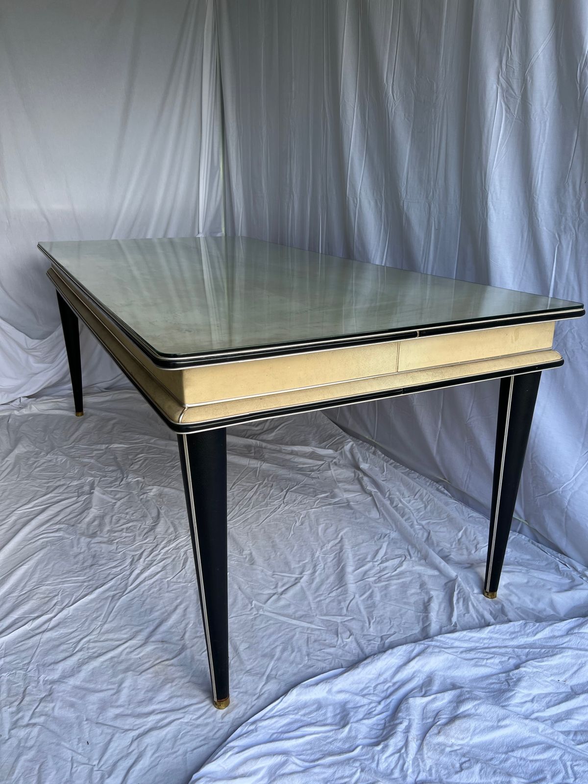 Vintage Italian Umberto Mascagni Formica Table With Plate Glass Cover And Five Chairs photo buy