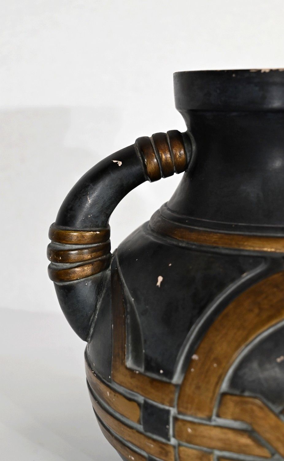 Anthracite And Golden Terracotta Vase – 1900 photo buy