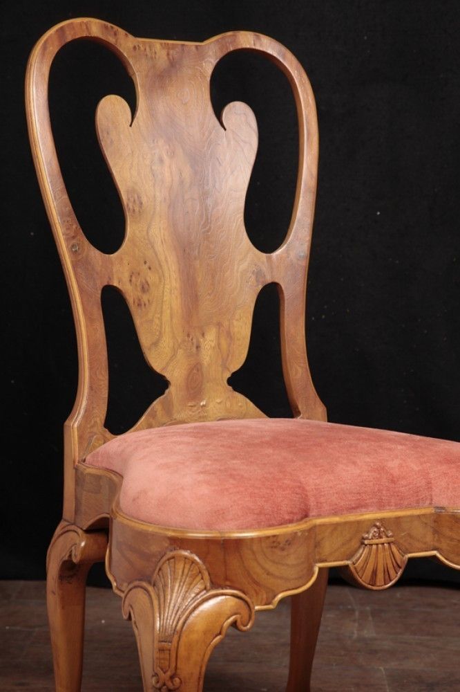 Queen Anne Dining Chairs   Set 10 Walnut Diners photo vinterior