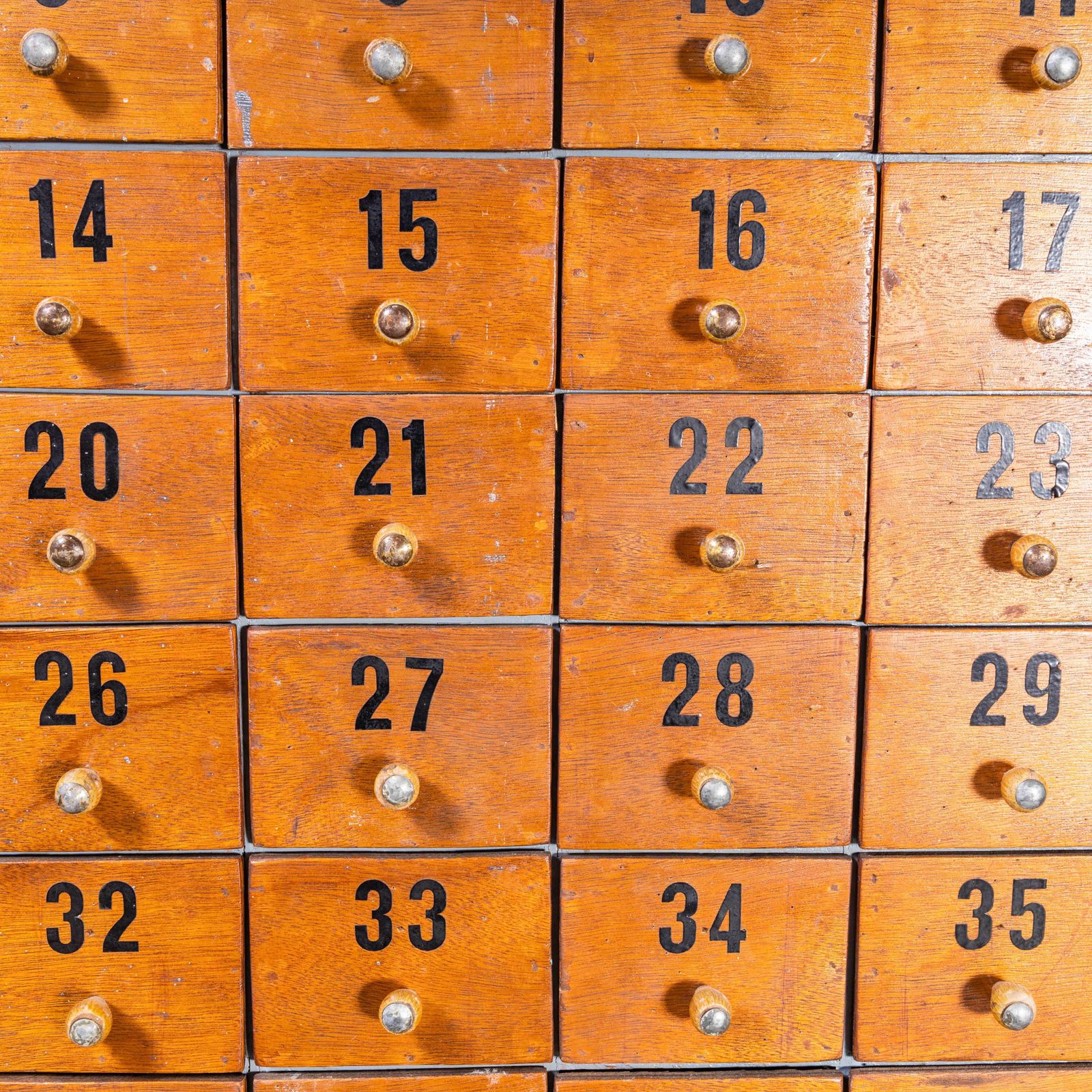 1960’s Belgian Workshop Bank Of Drawers – Sixty Drawers photo for sale
