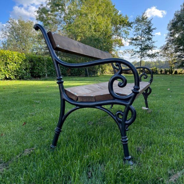 A 1900's German Cast Iron Ended Bench photo vintage