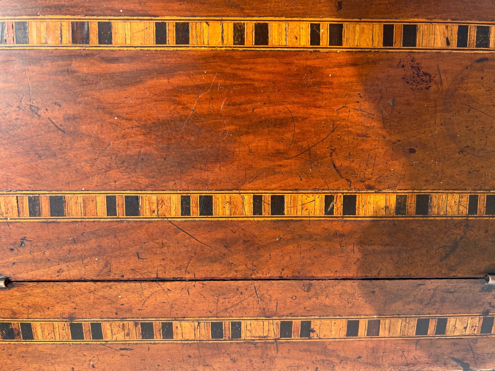 A 19th Century Tunbridge Inlaid Mahogany Davenport Writing Desk photo vintage